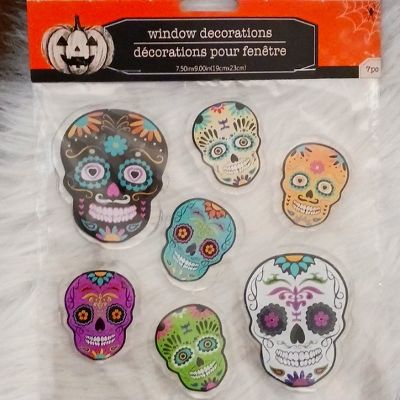 Sugar Skull Window Clings Set of Two - Picture 2 of 4